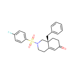 O=C1C=C2CCN(S(=O)(=O)c3ccc(F)cc3)C[C@]2(Cc2ccccc2)CC1 ZINC000028953650