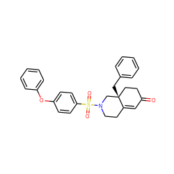 O=C1C=C2CCN(S(=O)(=O)c3ccc(Oc4ccccc4)cc3)C[C@]2(Cc2ccccc2)CC1 ZINC000028953668