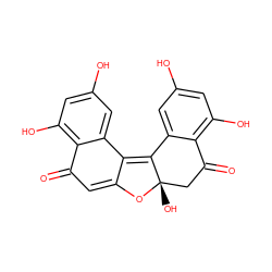 O=C1C=C2O[C@@]3(O)CC(=O)c4c(O)cc(O)cc4C3=C2c2cc(O)cc(O)c21 ZINC000013368988