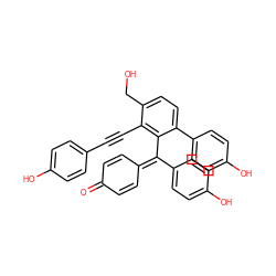 O=C1C=CC(=C(c2ccc(O)cc2)c2c(-c3ccc(O)cc3)ccc(CO)c2C#Cc2ccc(O)cc2)C=C1 ZINC000014695485