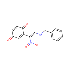 O=C1C=CC(=O)C(/C(=C/NCc2ccccc2)[N+](=O)[O-])=C1 ZINC000002075098