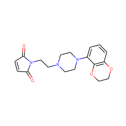 O=C1C=CC(=O)N1CCN1CCN(c2cccc3c2OCCO3)CC1 ZINC000013743925