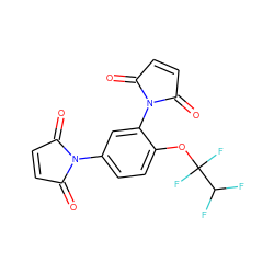 O=C1C=CC(=O)N1c1ccc(OC(F)(F)C(F)F)c(N2C(=O)C=CC2=O)c1 ZINC000001232055