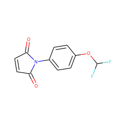 O=C1C=CC(=O)N1c1ccc(OC(F)F)cc1 ZINC000000459275