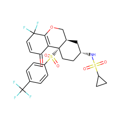 O=C1C=CC(F)(F)C2=C1[C@]1(S(=O)(=O)c3ccc(C(F)(F)F)cc3)CC[C@@H](NS(=O)(=O)C3CC3)C[C@@H]1CO2 ZINC000095595559