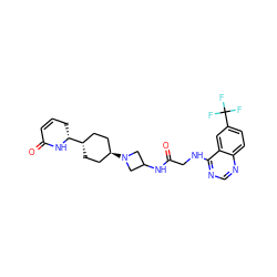 O=C1C=CC[C@H]([C@H]2CC[C@H](N3CC(NC(=O)CNc4ncnc5ccc(C(F)(F)F)cc45)C3)CC2)N1 ZINC000149196895