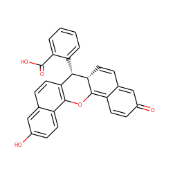 O=C1C=CC2=C3Oc4c(ccc5cc(O)ccc45)[C@H](c4ccccc4C(=O)O)[C@@H]3C=CC2=C1 ZINC000001229491