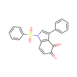 O=C1C=Cc2c(c(-c3ccccc3)cn2S(=O)(=O)c2ccccc2)C1=O ZINC001772610639