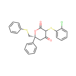 O=C1C[C@@](CSc2ccccc2)(c2ccccc2)OC(=O)C1Sc1ccccc1Cl ZINC000103217431