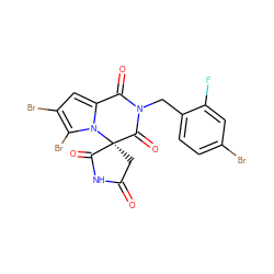 O=C1C[C@@]2(C(=O)N1)C(=O)N(Cc1ccc(Br)cc1F)C(=O)c1cc(Br)c(Br)n12 ZINC000027412462