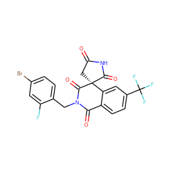 O=C1C[C@@]2(C(=O)N1)C(=O)N(Cc1ccc(Br)cc1F)C(=O)c1ccc(C(F)(F)F)cc12 ZINC000013737590