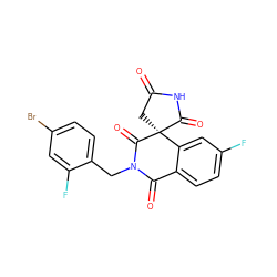 O=C1C[C@@]2(C(=O)N1)C(=O)N(Cc1ccc(Br)cc1F)C(=O)c1ccc(F)cc12 ZINC000000597385