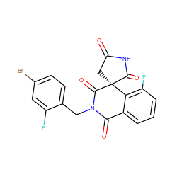 O=C1C[C@@]2(C(=O)N1)C(=O)N(Cc1ccc(Br)cc1F)C(=O)c1cccc(F)c12 ZINC000001492561