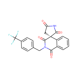 O=C1C[C@@]2(C(=O)N1)C(=O)N(Cc1ccc(C(F)(F)F)cc1)C(=O)c1ccccc12 ZINC000013737596