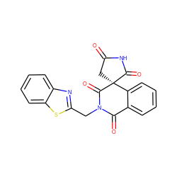 O=C1C[C@@]2(C(=O)N1)C(=O)N(Cc1nc3ccccc3s1)C(=O)c1ccccc12 ZINC000000587142