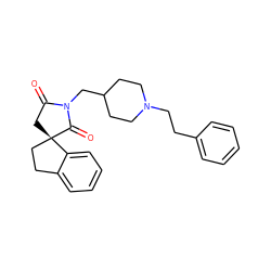 O=C1C[C@@]2(CCc3ccccc32)C(=O)N1CC1CCN(CCc2ccccc2)CC1 ZINC000013475705