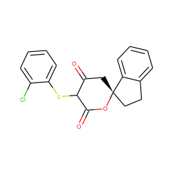 O=C1C[C@@]2(CCc3ccccc32)OC(=O)C1Sc1ccccc1Cl ZINC000219048327