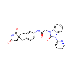 O=C1C[C@@]2(Cc3ccc(NC(=O)Cn4c(=O)n(-c5ccccn5)c5ccccc54)cc3C2)C(=O)N1 ZINC000040392411