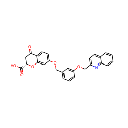 O=C1C[C@@H](C(=O)O)Oc2cc(OCc3cccc(OCc4ccc5ccccc5n4)c3)ccc21 ZINC000029463781