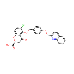 O=C1C[C@@H](C(=O)O)Oc2ccc(Cl)c(OCc3ccc(OCc4ccc5ccccc5n4)cc3)c21 ZINC000029411798