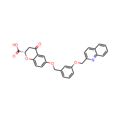 O=C1C[C@@H](C(=O)O)Oc2ccc(OCc3cccc(OCc4ccc5ccccc5n4)c3)cc21 ZINC000029414398