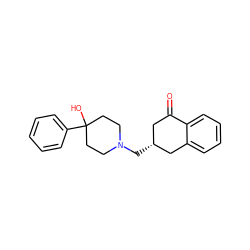 O=C1C[C@@H](CN2CCC(O)(c3ccccc3)CC2)Cc2ccccc21 ZINC000013822875