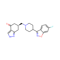 O=C1C[C@@H](CN2CCC(c3noc4cc(F)ccc34)CC2)Cc2n[nH]cc21 ZINC000028948404