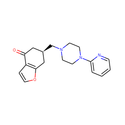 O=C1C[C@@H](CN2CCN(c3ccccn3)CC2)Cc2occc21 ZINC000013471690