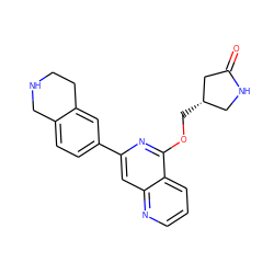 O=C1C[C@@H](COc2nc(-c3ccc4c(c3)CCNC4)cc3ncccc23)CN1 ZINC000141965545