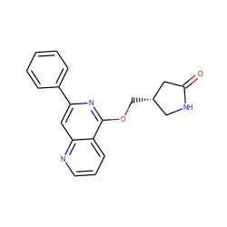 O=C1C[C@@H](COc2nc(-c3ccccc3)cc3ncccc23)CN1 ZINC000141966935