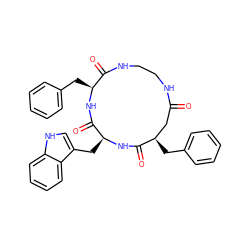 O=C1C[C@@H](Cc2ccccc2)C(=O)N[C@@H](Cc2c[nH]c3ccccc23)C(=O)N[C@@H](Cc2ccccc2)C(=O)NCCN1 ZINC000027329549