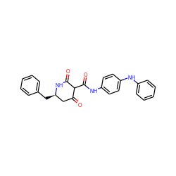 O=C1C[C@@H](Cc2ccccc2)NC(=O)C1C(=O)Nc1ccc(Nc2ccccc2)cc1 ZINC000100076078