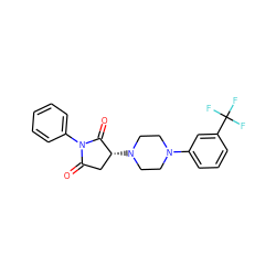 O=C1C[C@@H](N2CCN(c3cccc(C(F)(F)F)c3)CC2)C(=O)N1c1ccccc1 ZINC000018142105