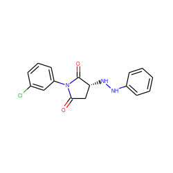 O=C1C[C@@H](NNc2ccccc2)C(=O)N1c1cccc(Cl)c1 ZINC000018004892