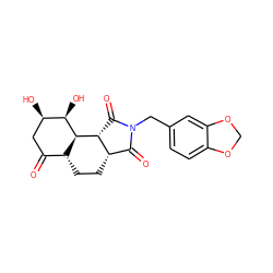 O=C1C[C@@H](O)[C@@H](O)[C@@H]2[C@@H]1CC[C@H]1C(=O)N(Cc3ccc4c(c3)OCO4)C(=O)[C@H]12 ZINC000007998718