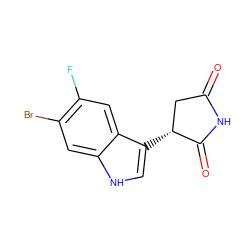 O=C1C[C@@H](c2c[nH]c3cc(Br)c(F)cc23)C(=O)N1 ZINC001772587599