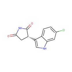 O=C1C[C@@H](c2c[nH]c3cc(Cl)ccc23)C(=O)N1 ZINC000225881764