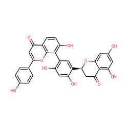 O=C1C[C@@H](c2cc(-c3c(O)ccc4c(=O)cc(-c5ccc(O)cc5)oc34)c(O)cc2O)Oc2cc(O)cc(O)c21 ZINC000473131335