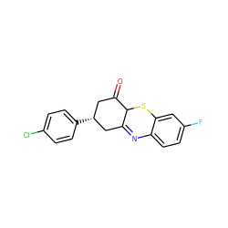 O=C1C[C@@H](c2ccc(Cl)cc2)CC2=Nc3ccc(F)cc3SC12 ZINC000100796246