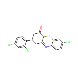 O=C1C[C@@H](c2ccc(Cl)cc2Cl)CC2=Nc3ccc(Cl)cc3SC12 ZINC000100796344