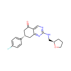 O=C1C[C@@H](c2ccc(F)cc2)Cc2nc(NC[C@H]3CCCO3)ncc21 ZINC000002443938