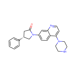 O=C1C[C@@H](c2ccccc2)CN1c1ccc2c(N3CCNCC3)ccnc2c1 ZINC000169347299