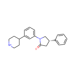 O=C1C[C@@H](c2ccccc2)CN1c1cccc(C2CCNCC2)c1 ZINC000169347286