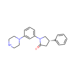 O=C1C[C@@H](c2ccccc2)CN1c1cccc(N2CCNCC2)c1 ZINC000169347289