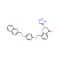 O=C1C[C@@H](c2nnn[nH]2)Oc2c(COc3ccc(OCc4ccc5ccccc5n4)cc3)cccc21 ZINC000029462381