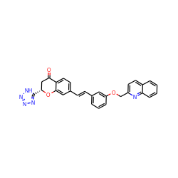 O=C1C[C@@H](c2nnn[nH]2)Oc2cc(/C=C/c3cccc(OCc4ccc5ccccc5n4)c3)ccc21 ZINC000029410171