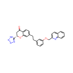 O=C1C[C@@H](c2nnn[nH]2)Oc2cc(CCc3cccc(OCc4ccc5ccccc5n4)c3)ccc21 ZINC000029406004