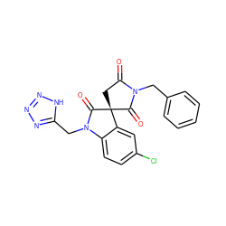 O=C1C[C@]2(C(=O)N1Cc1ccccc1)C(=O)N(Cc1nnn[nH]1)c1ccc(Cl)cc12 ZINC000014976595