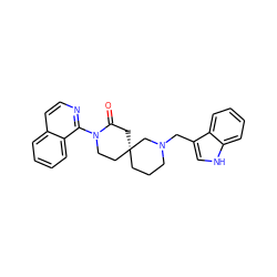 O=C1C[C@]2(CCCN(Cc3c[nH]c4ccccc34)C2)CCN1c1nccc2ccccc12 ZINC000096173200