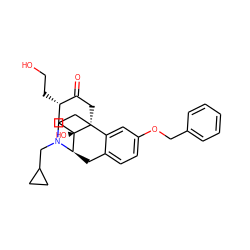 O=C1C[C@]23CCN(CC4CC4)[C@H](Cc4ccc(OCc5ccccc5)cc42)[C@]3(O)C[C@@H]1CCO ZINC000217090339